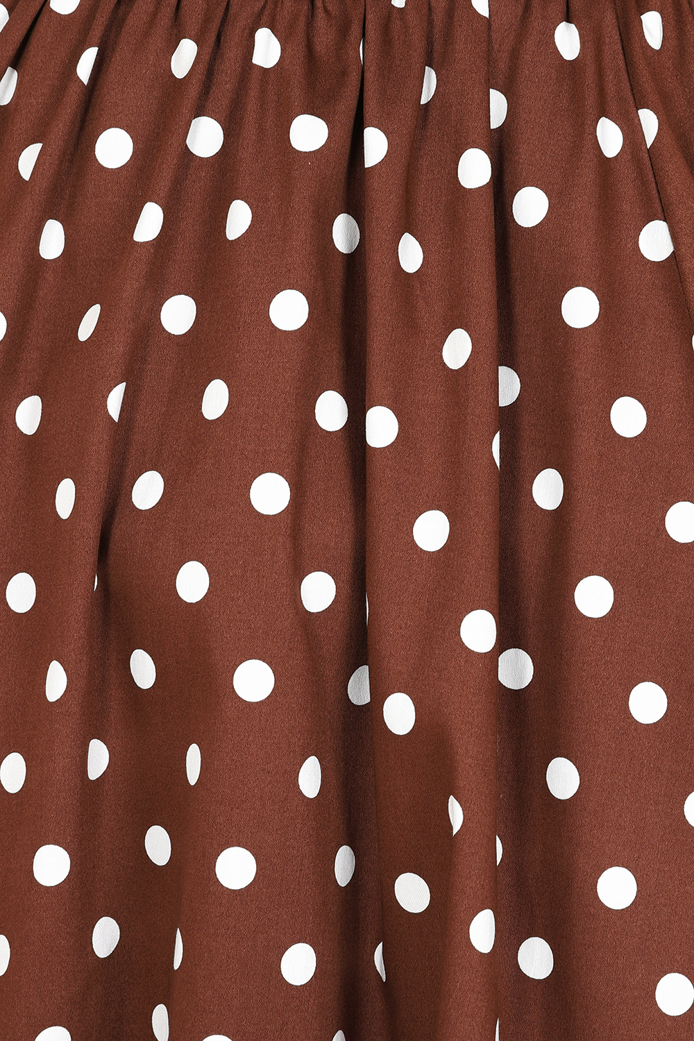 Paula Polka Dot Swing Skirt in Brown